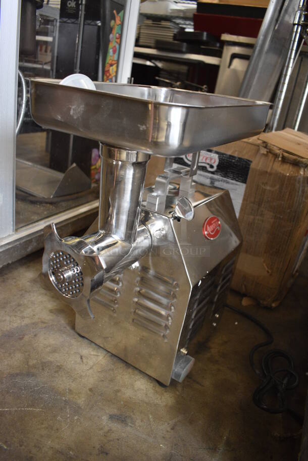 BRAND NEW SCRATCH AND DENT! Avantco Model MG12 Stainless Steel Commercial Countertop #12 Meat Grinder w/ Tray. 110 Volts, 1 Phase. 10x17x19.5. Tested and Working! - Image 2 of 7