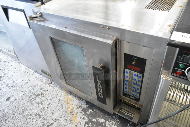 Lang EHS-C Stainless Steel Commercial Electric Powered Half Size Convection Oven w/ View Through Door and Metal Oven Racks. 208 Volts, 1/3 Phase.  - Image 2 of 6