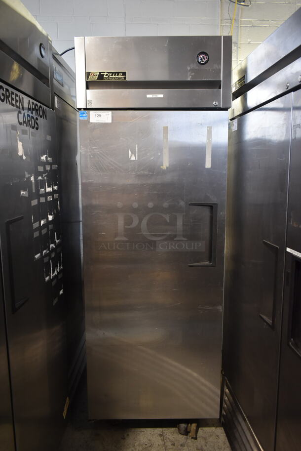2015 True TG1R-1S ENERGY STAR Stainless Steel Commercial Single Door Reach In Cooler w/ Poly Coated Racks on Commercial Casters. 115 Volts, 1 Phase. Tested and Working! - Image 1 of 6