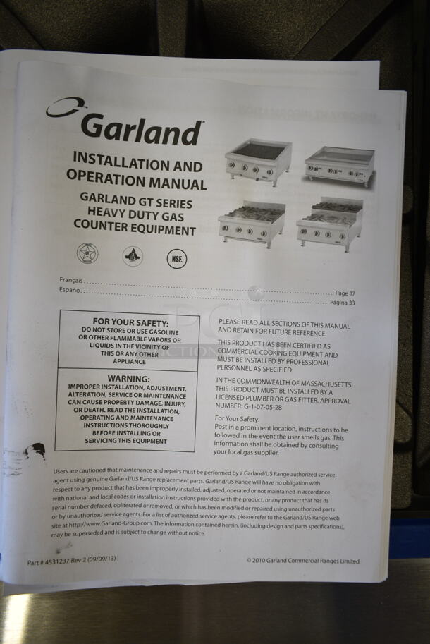 BRAND NEW SCRATCH AND DENT! 2023 Garland GTOG36-6 Stainless Steel Liquid Propane 6 Burner 36" Countertop Range. 180,000 BTU.  - Image 5 of 9