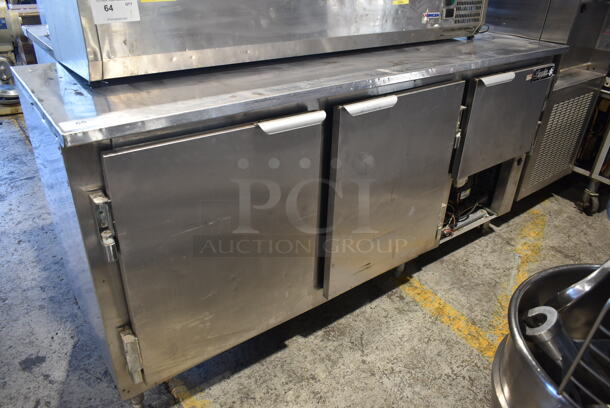 2014 Leader LB72 S/C Stainless Steel Commercial 3 Door Undercounter Cooler. 115 Volts, 1 Phase. Tested and Powers On But Does Not Get Cold - Image 1 of 8