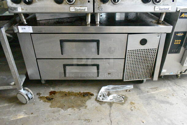 2017 True TRCB-48 Stainless Steel Commercial 2 Drawer Chef Base on Commercial Casters. 115 Volts, 1 Phase. Tested and Working! - Image 1 of 7