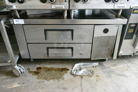 2017 True TRCB-48 Stainless Steel Commercial 2 Drawer Chef Base on Commercial Casters. 115 Volts, 1 Phase. Tested and Working!