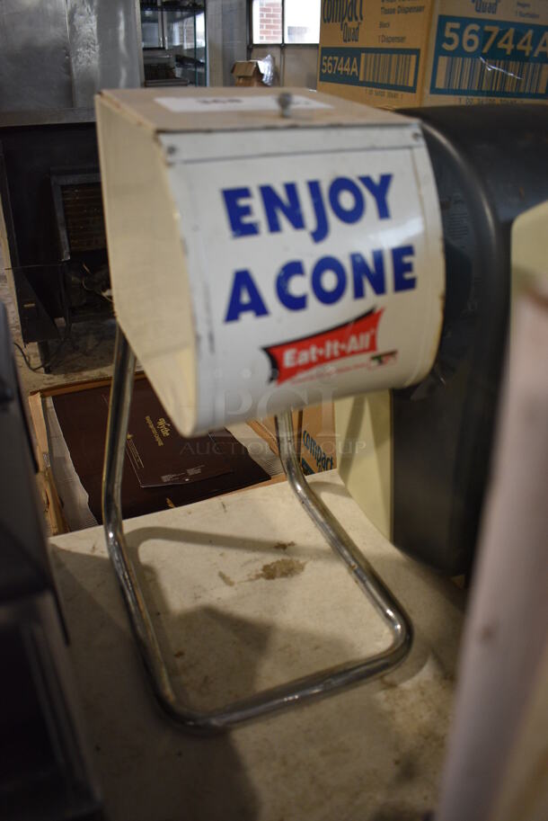 2 Metal Countertop Cone Dispensers w/ Extra Top Piece. Missing 2 Lids. 9x11x17. 2 Times Your Bid! - Image 3 of 4