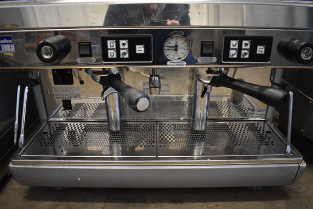LavAzza Stainless Steel Commercial Countertop 2 Group Espresso Machine w/ 2 Portafilters and 2 Steam Wands. 208 Volts, 1 Phase. 29x20x21 - Image 2 of 7