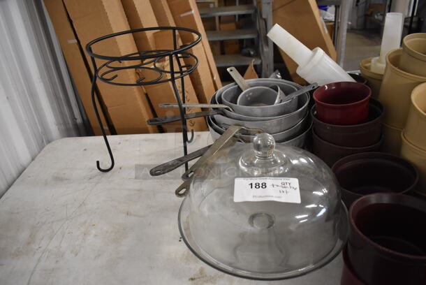 ALL ONE MONEY! Lot of Items on Tabletop Including Cleaner, Corn Cob Holders, Poly Food Baskets, Weber Fil Drip Pans and Poly Bins - Image 8 of 8
