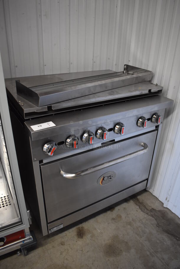 BRAND NEW SCRATCH AND DENT! CPG 351S36N Stainless Steel Commercial Natural Gas Powered 6 Burner Range w/ Oven. 210,000 BTU. 36x30x38 - Image 2 of 7