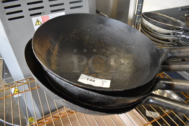 7 Metal Skillets. 22x16x4. 7 Times Your Bid! - Image 2 of 3