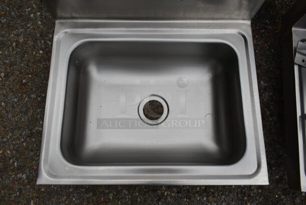 BRAND NEW SCRATCH AND DENT! Regency 600HS17 Stainless Steel Commercial Single Bay Wall Mount Sink w/ Faucet and Wall Mount. - Image 4 of 6