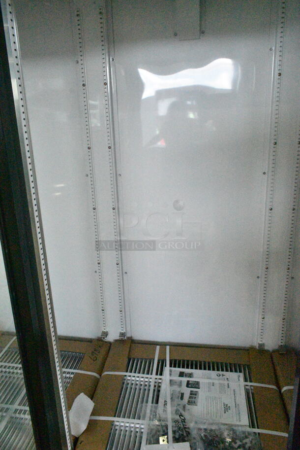 BRAND NEW SCRATCH AND DENT! 2023 True GDM-69-HC-LD 78 1/8" Black Refrigerated Sliding Glass Door Merchandiser with LED Lighting. 115 Volts, 1 Phase. Tested and Working! - Image 8 of 12