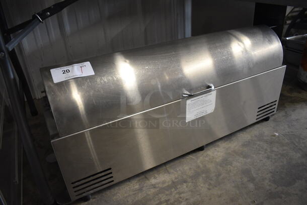 AirSystems Stainless Steel Commercial Countertop Refrigerated Rail w/ Rolling Lid. 115 Volts, 1 Phase. 35x10x16. Tested and Working!