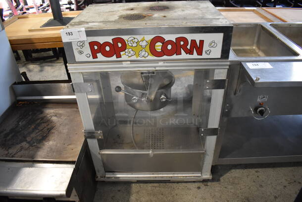 Gold Medal Model 2001ST Metal Commercial Countertop Popcorn Machine Merchandiser. 120 Volts, 1 Phase. 27x20x40.5. Cannot Test Due To Plug Style