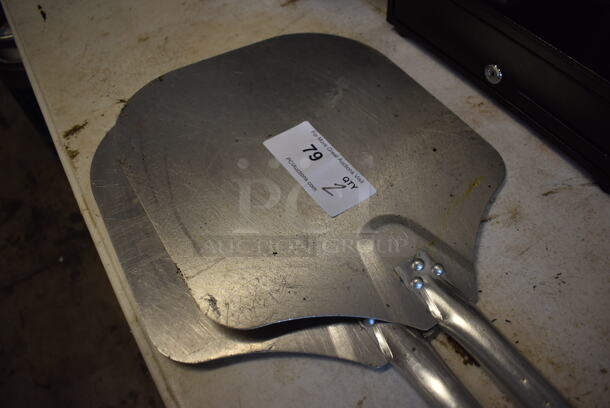 2 Metal Pizza Paddles w/ Wooden Handle. 12x36x1. 2 Times Your Bid! - Image 2 of 3
