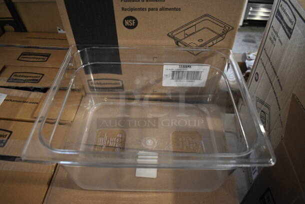 6 BRAND NEW IN BOX! Rubbermaid Clear Poly Half Size Drop In Bins. 12x6. 6 Times Your Bid! - Image 3 of 4
