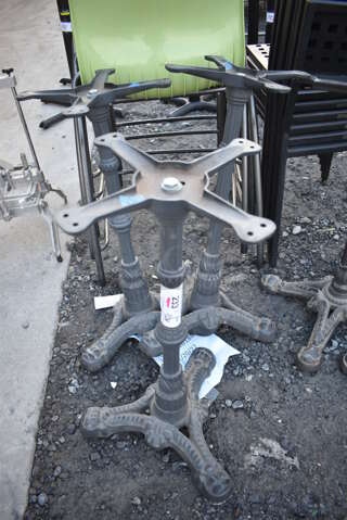 3 Black Metal Table Bases. 17x17x28. 3 Times Your Bid! 