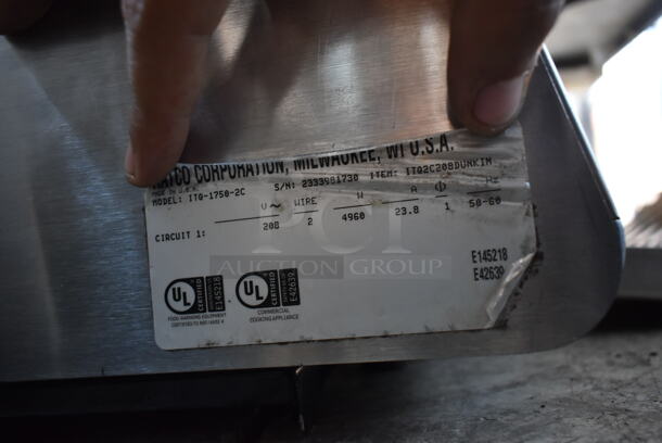 Hatco ITQ-1750-2C Stainless Steel Commercial Countertop Electric Powered Double Conveyor Toast Qwik Toaster Oven. 208 Volts, 1 Phase. - Image 5 of 5