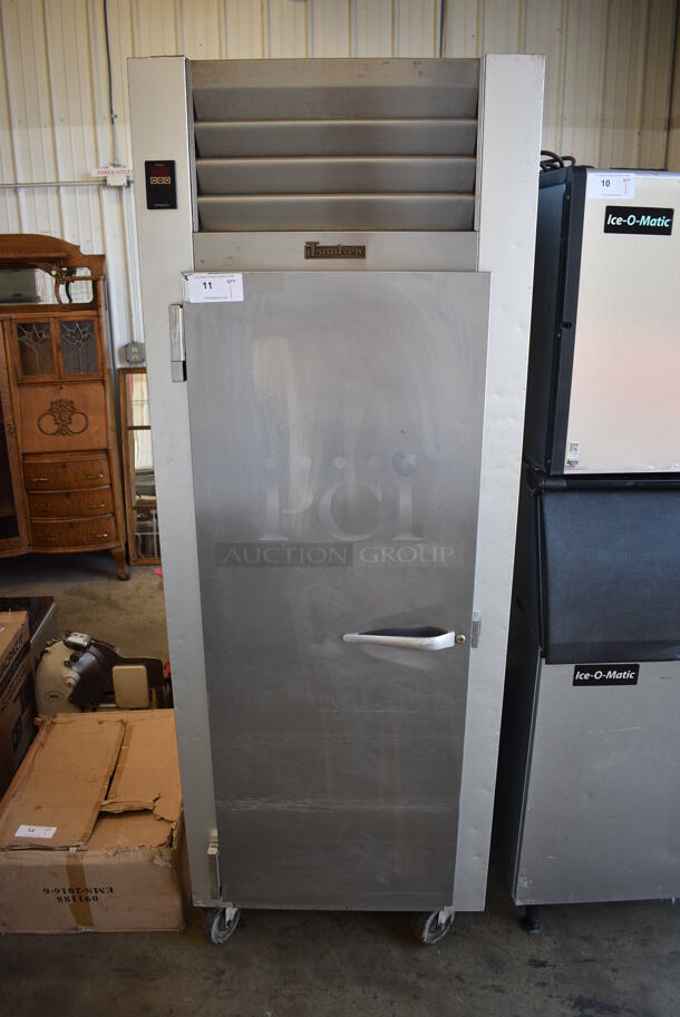 Traulsen Model G10011 ENERGY STAR Stainless Steel Commercial Single Door Reach In Cooler on Commercial Casters. 115 Volts, 1 Phase. 30x34x84. Tested and Powers On But Does Not Get Cold