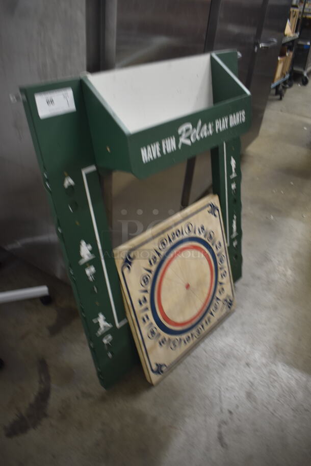 Dartboard Cabinet Set With Enclosed Light. - Image 2 of 4