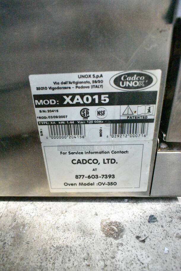 Cadco XA015 Stainless Steel Commercial Countertop Electric Powered Convection Oven w/ View Through Door and Metal Oven Rack. 120 Volts, 1 Phase. Cannot Test - Needs New Power Cord - Image 4 of 4