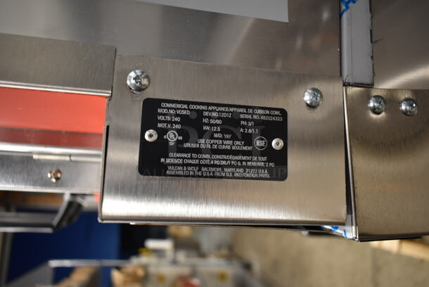 2 BRAND NEW SCRATCH AND DENT! Vulcan VC5ED ENERGY STAR Stainless Steel Commercial Electric Powered Full Size Convection Oven w/ View Through Doors, Metal Oven Racks and Thermostatic Controls. 240 Volts, 3/1 Phase. 2 Times Your Bid! - Image 8 of 9