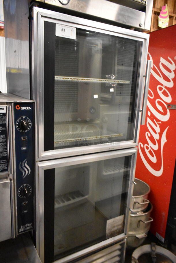 True T-23G-2 Stainless Steel Commercial 2 Door Half Size Reach In Cooler Merchandiser on Commercial Casters. 115 Volts, 1 Phase. Tested and Working! - Image 3 of 7