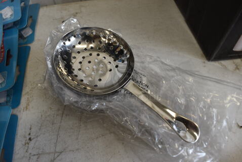 ALL ONE MONEY! Lot of 8 BRAND NEW Stainless Steel Straining Spoons. 5.5".