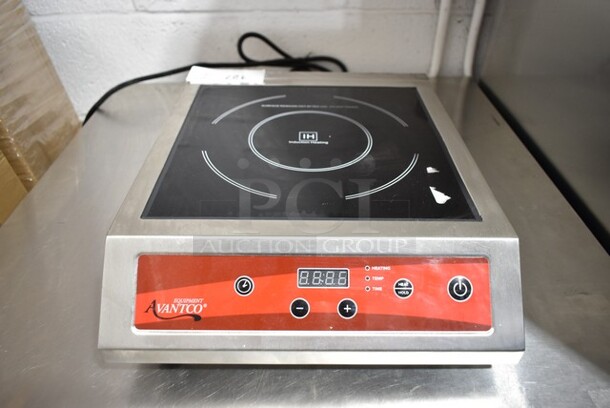 2023 Avantco 177IC3500 Stainless Steel Commercial Countertop Electric Powered Single Burner Induction Range. 208-240 Volts, 1 Phase. - Item #1114154