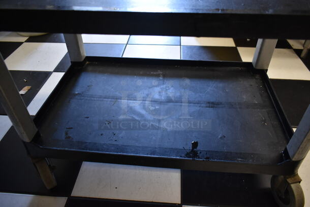 Black Poly 3 Tier Cart w/ Handles on Commercial Casters. (kitchen) - Image 5 of 6