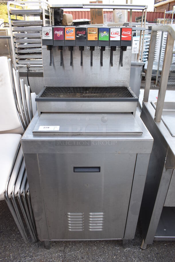 2012 Lancer 2308 Stainless Steel Commercial 8 Flavor Carbonated Beverage Machine on Ice Bin. 25x25x55