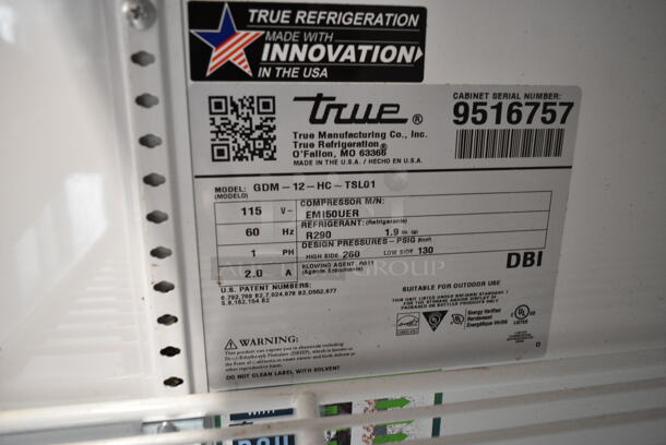 2019 True GDM-12-HC Metal Commercial Single Door Reach In Cooler Merchandiser w/ Poly Coated Racks. 115 Volts, 1 Phase. Tested and Working! - Image 4 of 4