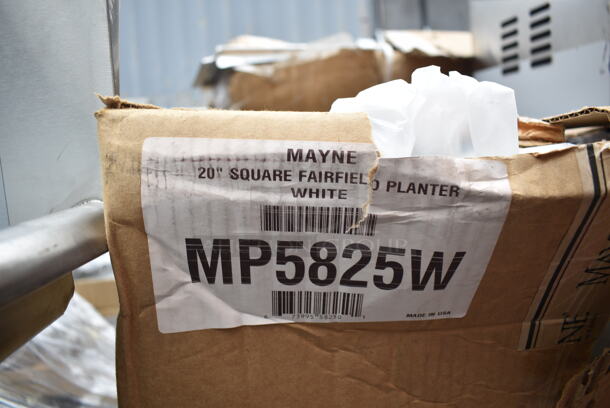 BRAND NEW SCRATCH AND DENT! Mayne MP5825W  Fairfield 20" x 20" x 20" White Planter - Image 3 of 3