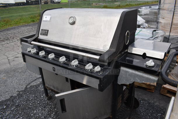 Weber Summit Gold Metal Outdoor Propane Gas Powered Grill w/ Right Side Single Burner Range. 68x26x46 - Image 2 of 9