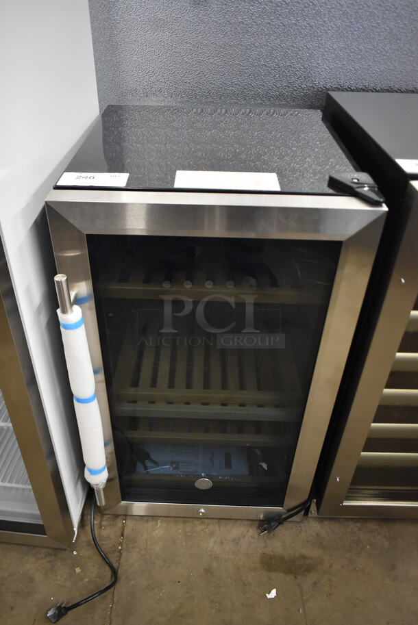 BRAND NEW SCRATCH AND DENT! General Electric GE GVS04BQNCSS Wine Center and Beverage Center 109 can / 31 bottle capacity. 115 Volt, 1 Phase. Tested and Working! - Image 1 of 3