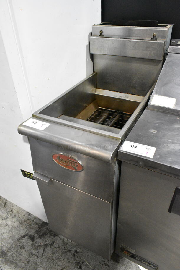 Avantco F3-P Stainless Steel Commercial Floor Style Propane Gas Powered Deep Fat Fryer. 90,000 BTU.  - Image 2 of 5