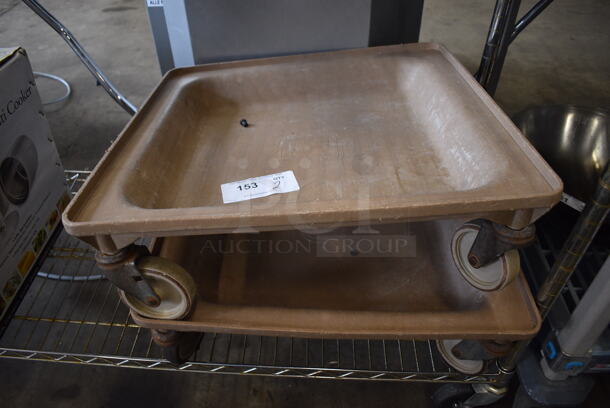 2 Brown Poly Dish Dollies on Commercial Casters. 21x21x7. 2 Times Your Bid!