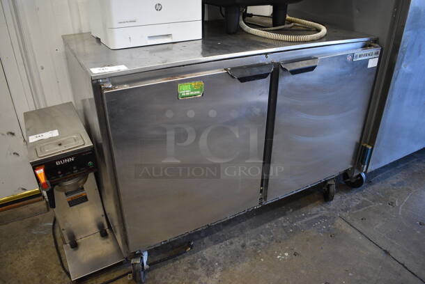 Beverage Air Model UCR48A Stainless Steel Commercial 2 Door Undercounter Cooler on Commercial Casters. 115 Volts, 1 Phase. 48x30x35. Tested and Working! - Image 3 of 6