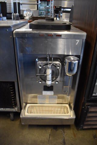 Taylor 340D-27 Stainless Steel Commercial Countertop Single Flavor Frozen Beverage Machine w/ Drink Mixer Attachment. 208-230 Volts, 1 Phase. 18x32x35