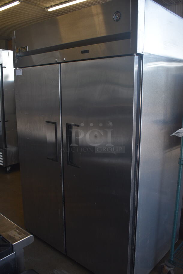 2013 True TG2R-2S 2 Door Stainless Steel Reach in Cooler w/ Poly Coated Racks. 115 Volt, 1 Phase. Tested and Working!