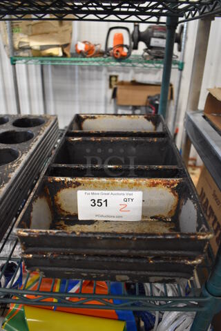 2 Metal 3 Loaf Baking Pans. 9.5x18x3. 2 Times Your Bid!