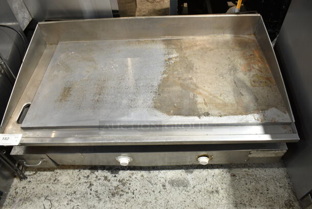 Keating 48BFLD Stainless Steel Commercial Countertop Natural Gas Powered Flat Top Griddle. 60,000 BTU.