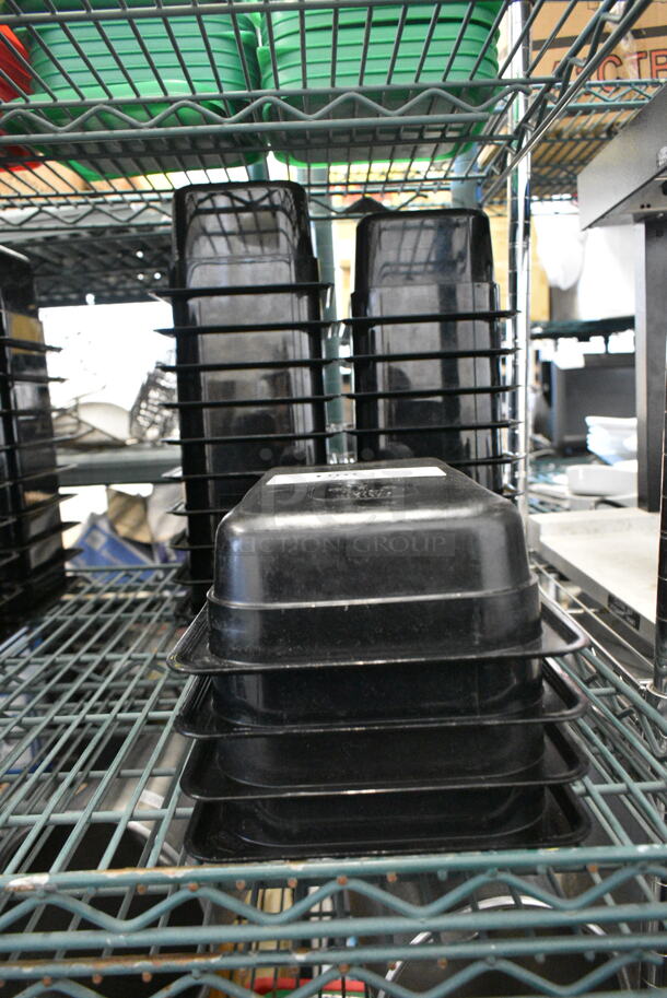 ALL ONE MONEY! Lot of 23 Black Poly 1/3 Size Drop In Bins.  - Image 1 of 3