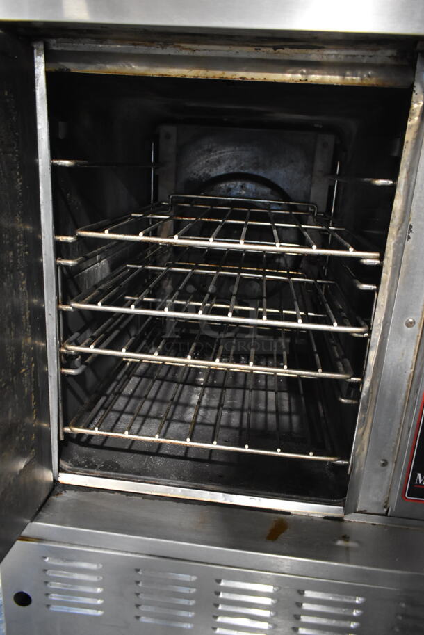 Garland MCO-E-5LE Master 200 Stainless Steel Commercial Natural Gas Powered Half Size Convection Oven w/ View Through Door, Metal Oven Racks and Thermostatic Controls on Metal Legs. - Image 5 of 8