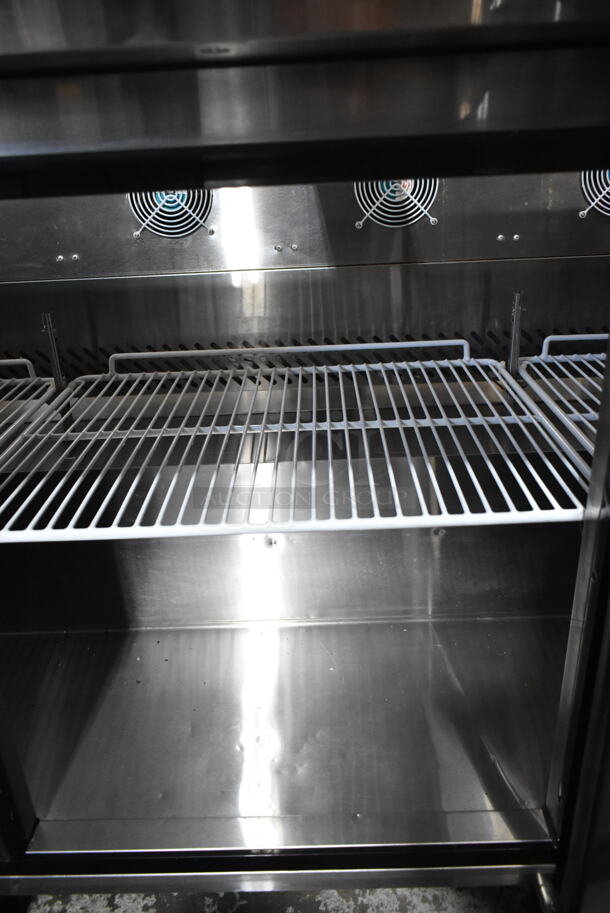 2017 Migali C-SP72-18-HC Stainless Steel Commercial Sandwich Salad Prep Table Bain Marie Mega Top on Commercial Casters. 115 Volts, 1 Phase. Tested and Powers On But Does Not Get Cold - Image 8 of 10