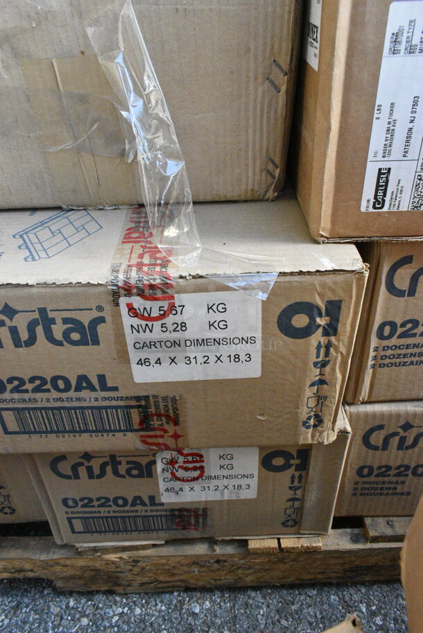 30 BRAND NEW! Boxes Including Cristar 0220AL 12.5 OZ (350 ML) Glass Decanter, Dinex DXSWC507 Tulip Cup Swirl 5 Oz, Rosenthal Sambonet Elite Tray, WHB14-1PC. 30 Times Your Bid!  - Image 2 of 12