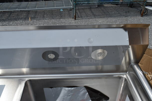 BRAND NEW SCRATCH AND DENT! Regency 600S1181818L Stainless Steel Single Bay Sink w/ Left Side Drain Board. Bay 17x14. Drain Board 19x16 - Image 7 of 8