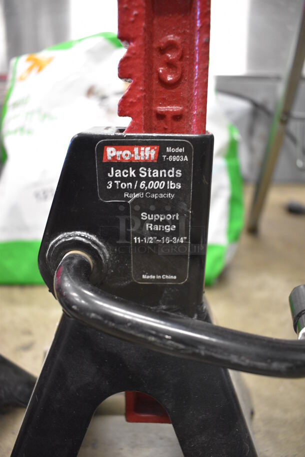 ALL ONE MONEY! Lot of 2 Pro-lift T-6903A Metal 3 Ton Capacity Jack Stands. 7.5x7.5x14.5 - Image 4 of 4