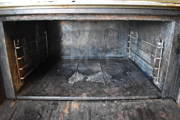 Bakers Pride Stainless Steel Commercial Natural Gas Powered 6 Burner Range w/ Oven, Over Shelf and Back Splash on Commercial Casters. Oven Door Does Not Stay Closed. 36x34x57 - Image 4 of 7