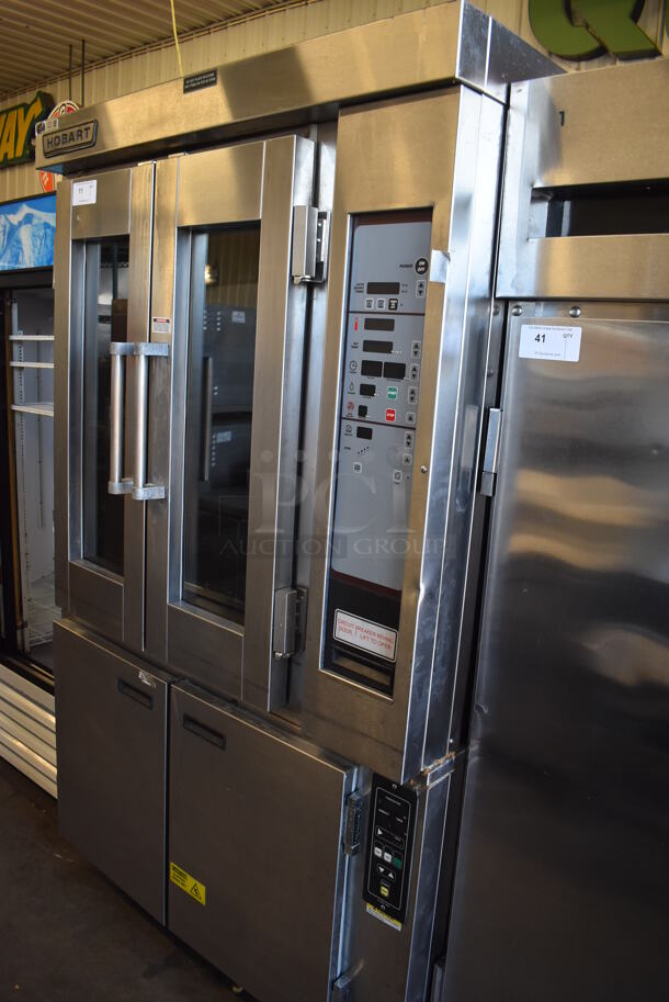 Hobart HO300E Stainless Steel Commercial Floor Style Electric Powered Mini Rotating Rack Oven on HPC800 2 Door Proofer w/ Commercial Casters. 208 Volts, 3 Phase. 48x38x82 - Image 3 of 8