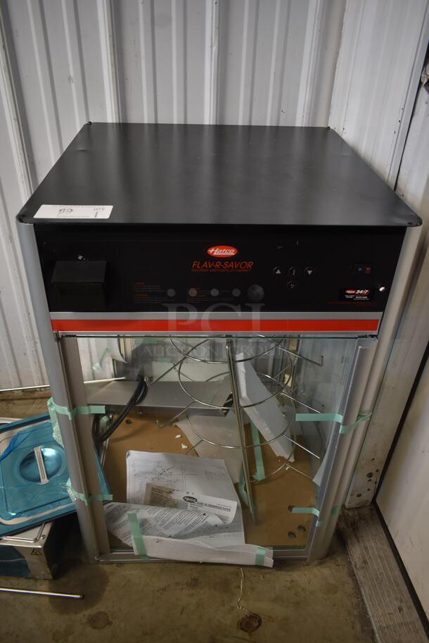 BRAND NEW SCRATCH AND DENT! Hatco FSDT-2 Metal Commercial Countertop Heated Warming Display Merchandiser. One Glass Pane Is Missing. 120 Volts, 1 Phase. Tested and Working!