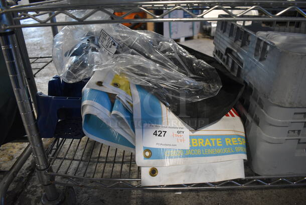 ALL ONE MONEY! Tier Lot of Various Items Including Dish Caddies and Banner - Image 2 of 4